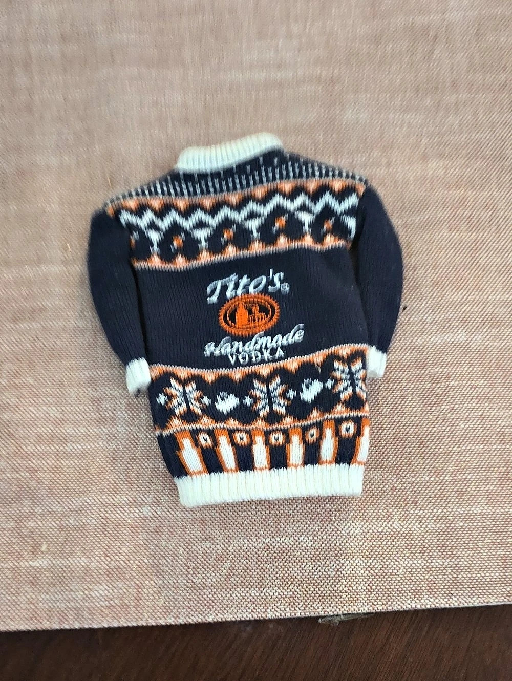 Tito's Knit Bottle Cover Black & Orange Like New